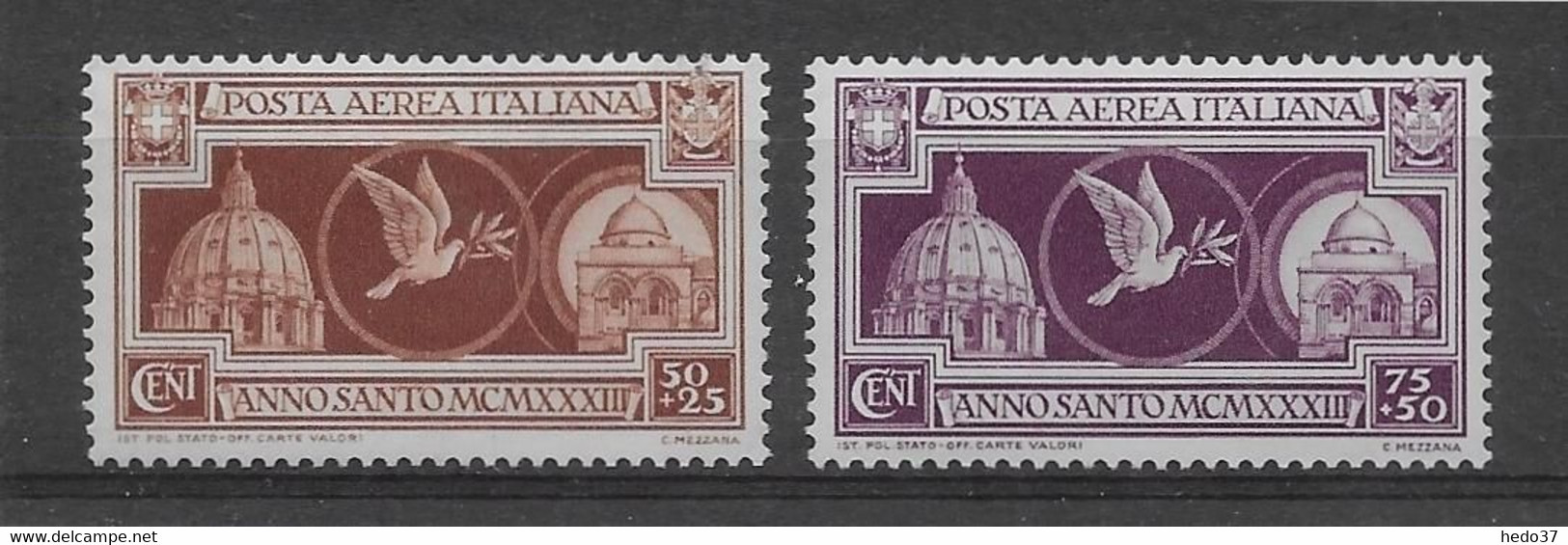 Italie Poste Aérienne N°51A/B - Neuf * Avec Charnière - TB - Luchtpost