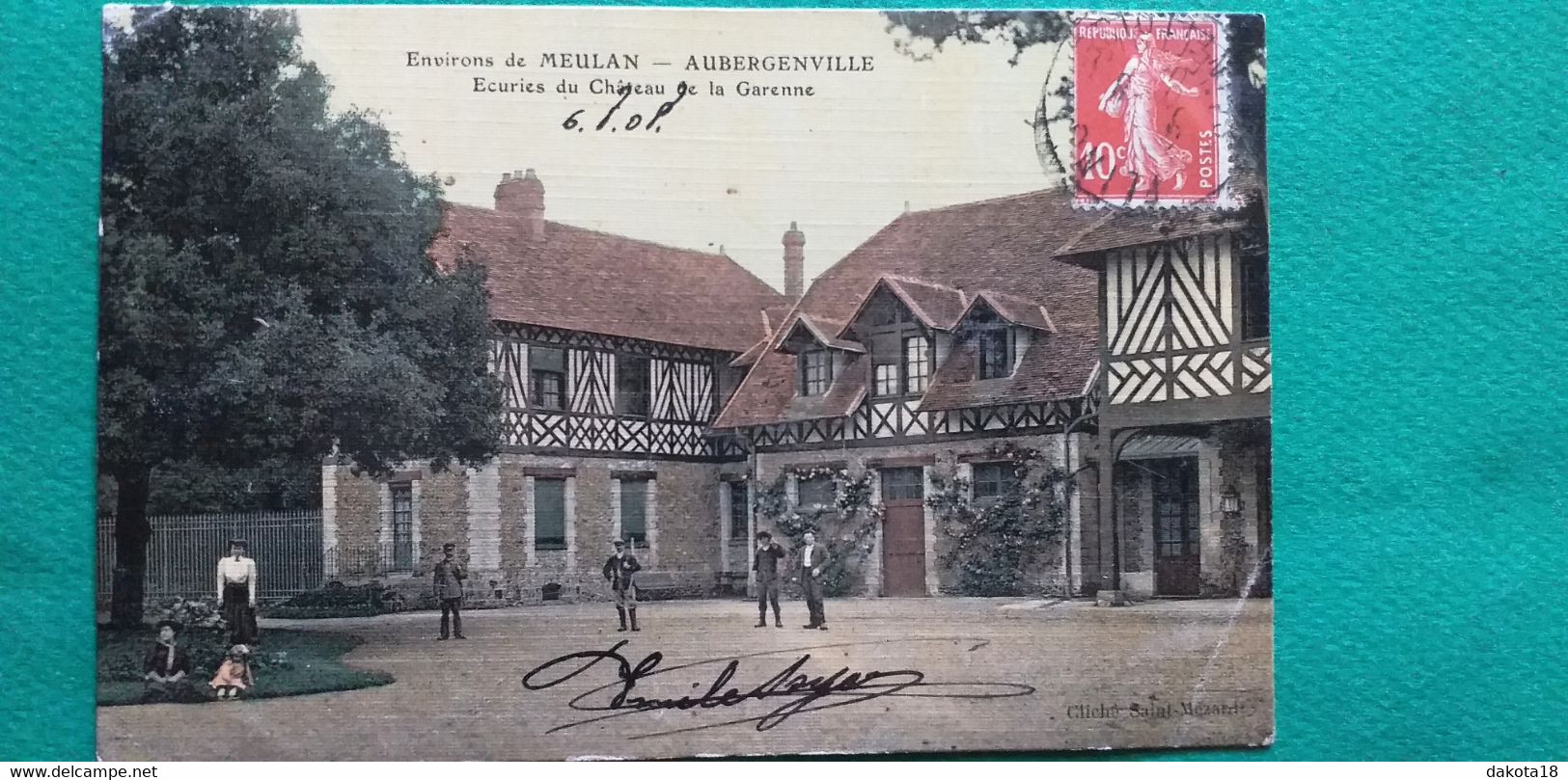 78 , Aubergenville , Les écuries Du Château De La Garenne En 1908 - Aubergenville