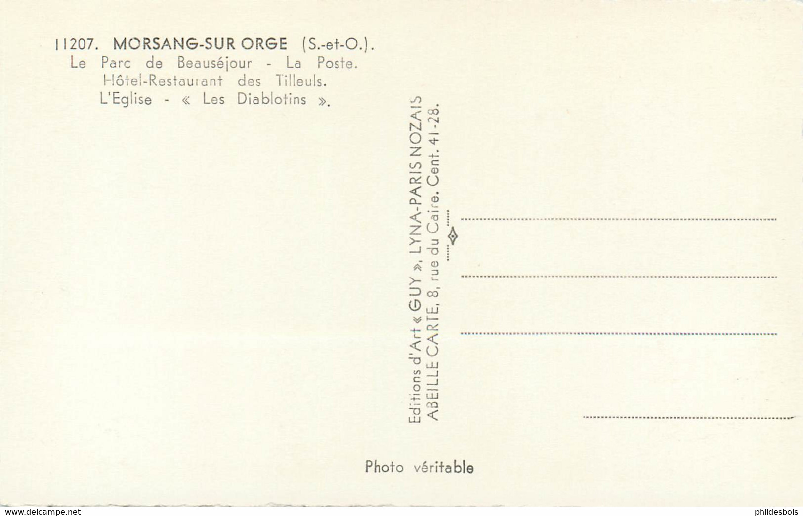 ESSONNE  MORSANG SUR ORGE Parc Beausejour  Les Tilleuls (cpsm) - Morsang Sur Orge