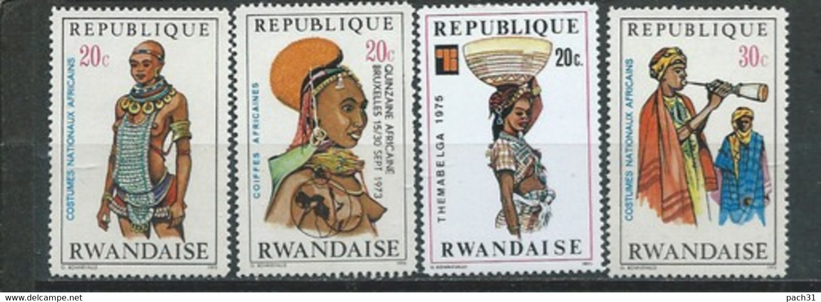 Rwanda  Timbres  Neufs  Costumes - Collections