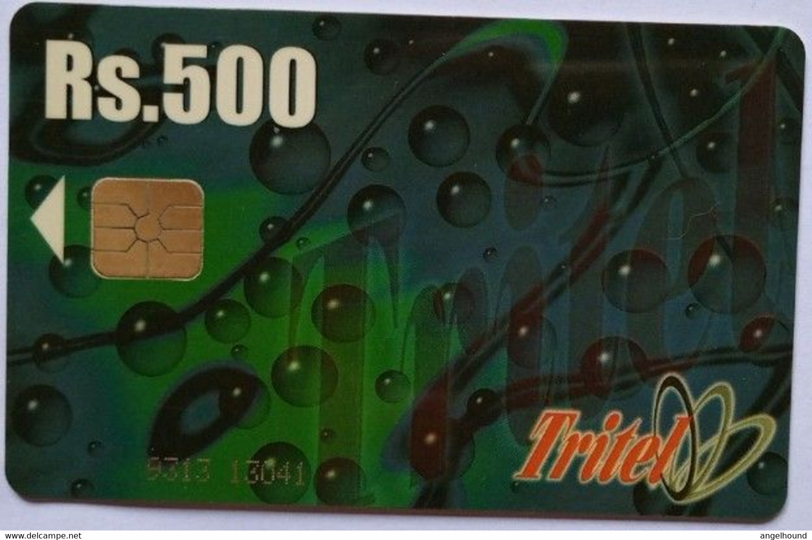 Sri Lanka Tritel Phonecard Rs.500 ABSTRACT DESIGN ( Yellow C/N ) - Sri Lanka (Ceylon)