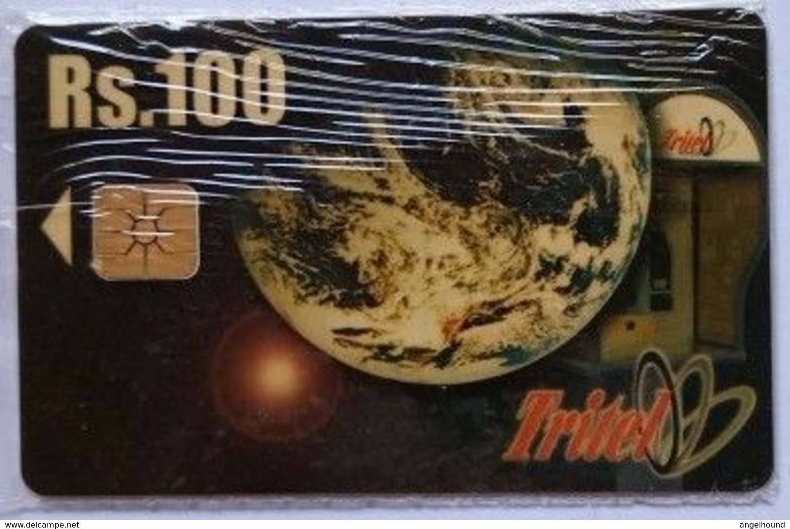 Sri Lanka Tritel MINT Phonecard Rs.100 GLOBE And PHONEBOOTH ( Without C/N) - Sri Lanka (Ceylon)