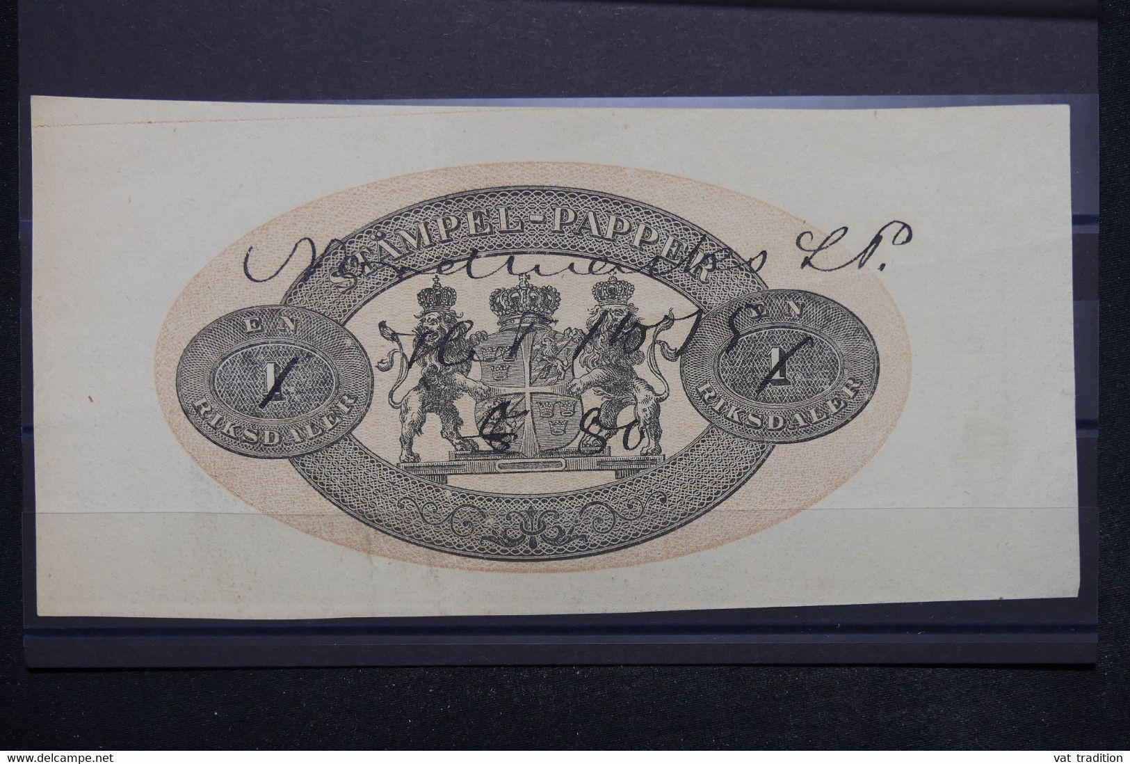 SUÈDE -  Timbre Fiscal De 1 Riksdaler ( Avant 1873 ) - L 121422 - Revenue Stamps