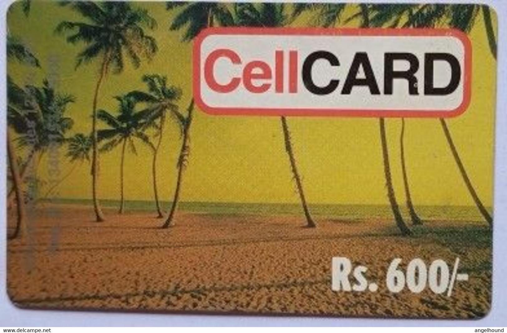 Sri Lanka Cellcard Rs.600 Pals On The Beach ( With Text In The Left Side Of The Card ) - Sri Lanka (Ceilán)