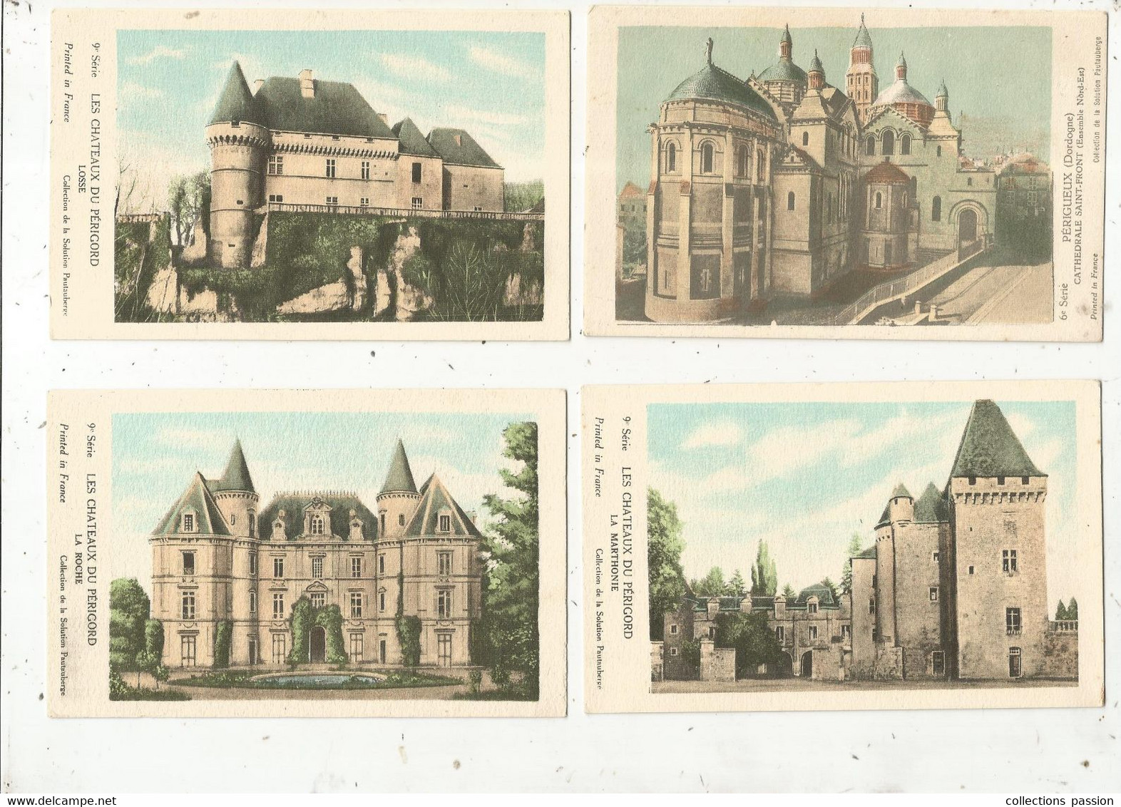 Cp, Collection De La Solution Pautauberge , CHÂTEAUX DU PERIGORD , 4 Scans , LOT DE 6 CARTES POSTALES - 5 - 99 Cartes