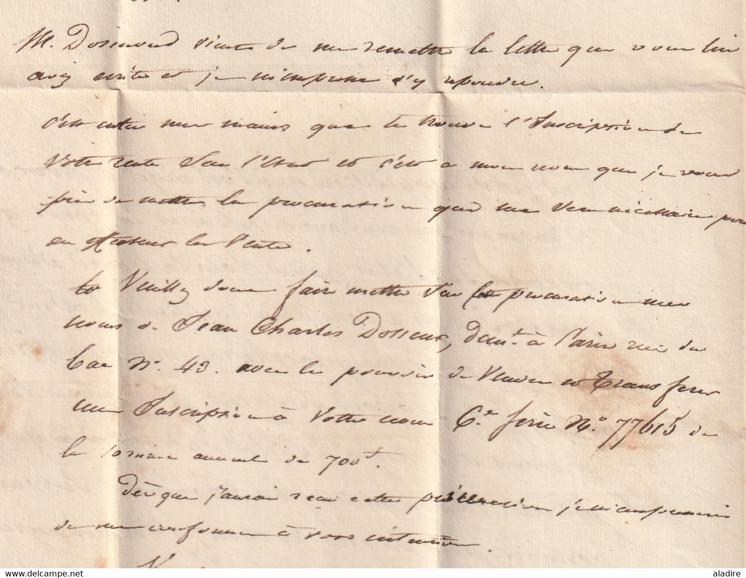 1831 - Lettre pliée avec correspondance en PORT PAYE - PP SOISSONS en rouge vers PARIS - dateur départ et arrivée