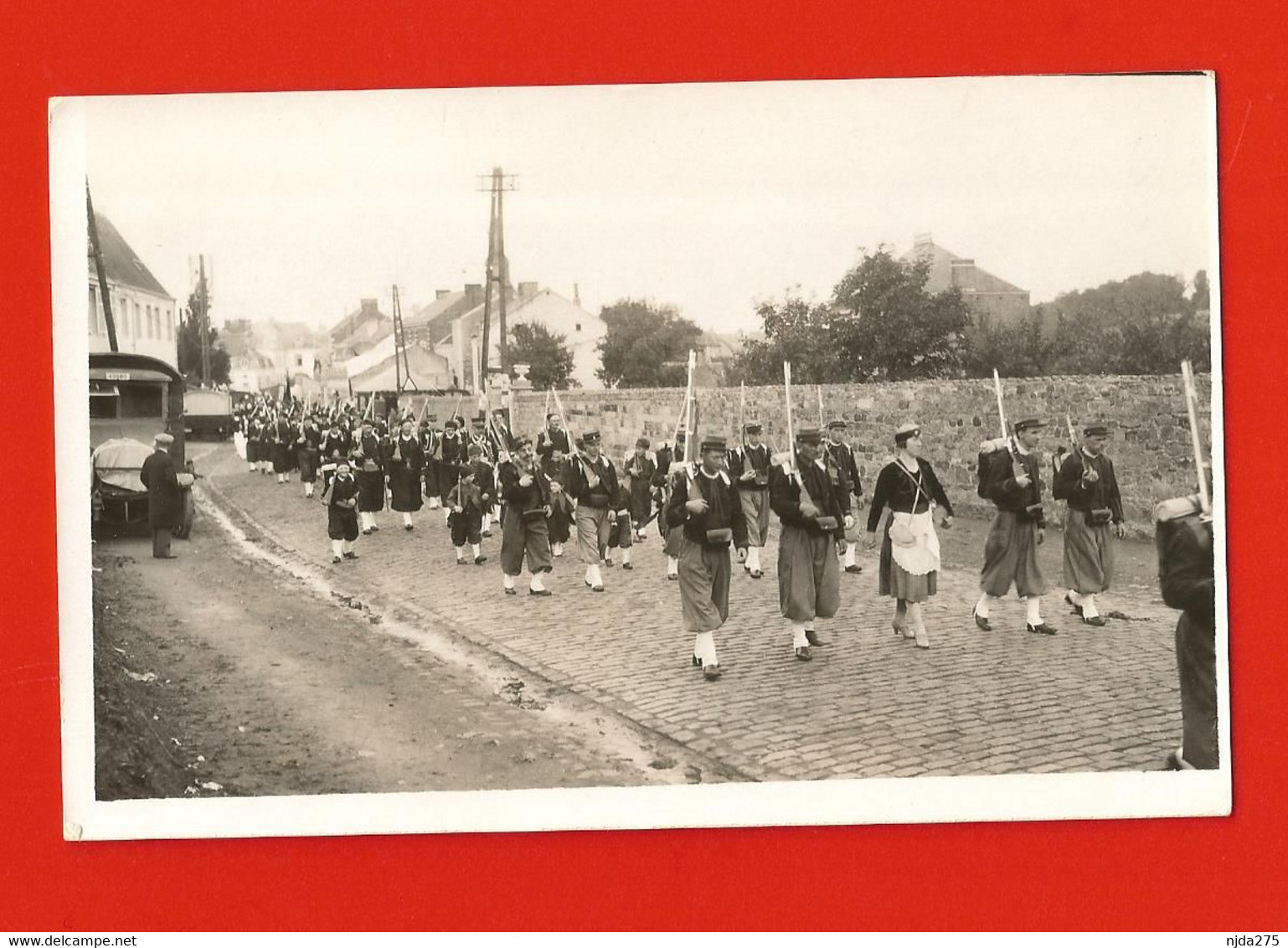 Fosses La Ville : Photo-carte Du Peloton De La Cantinière Des Congolais à La St.Feuillen De 1935 - Lieux