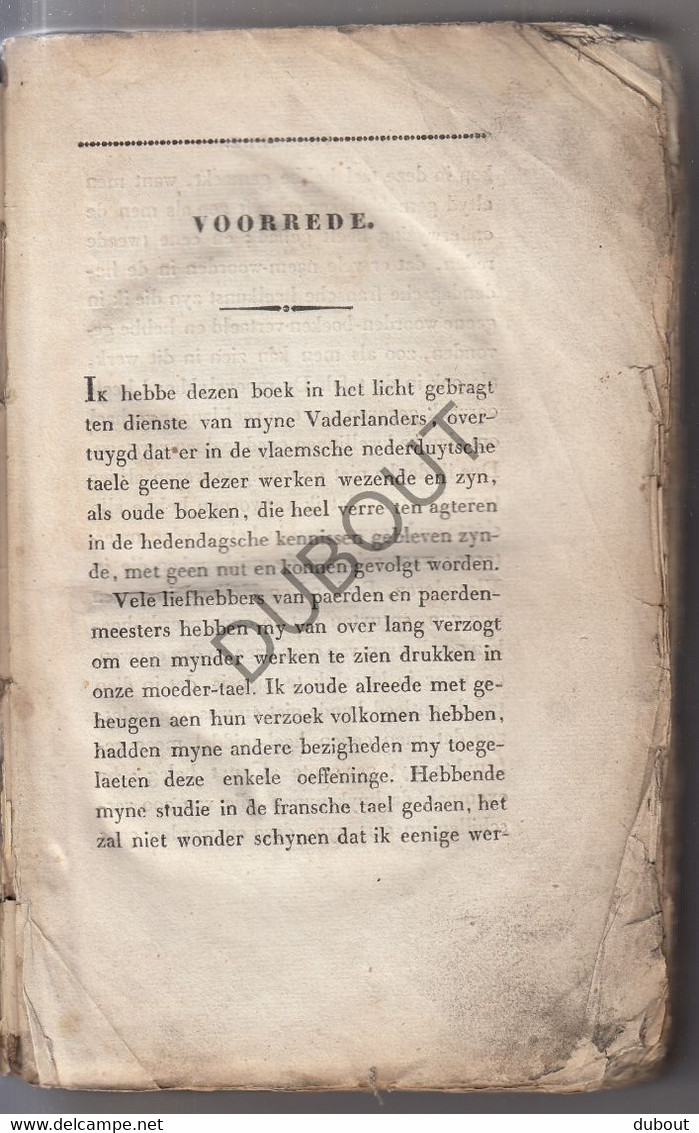 GENT - Veterinary/Medicine: Heelkunst Der Paarden - 1827 - Burggraef Em. Dutoict   (S205) - Antique