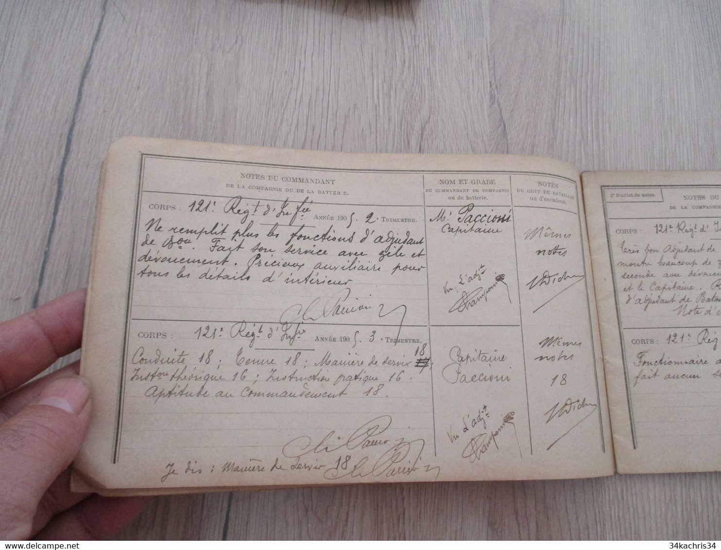 Rare 121 ème Régiment Infanterie Avec Photo Champonnier Carnet De Notes 12 P Manuscrites De Commentaires Su Officier.... - Dokumente