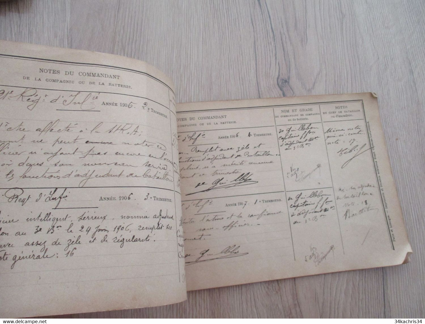 Rare 121 ème régiment Infanterie avec photo Champonnier carnet de notes 12 p manuscrites de commentaires su officier....