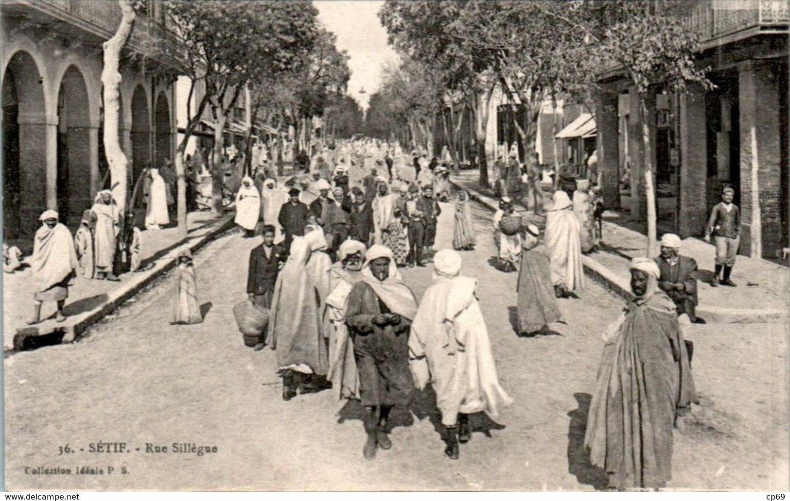 Sétif Rue Sillègue Très Belle Animation Afrique N°36 Dos Vert En TB.Etat - Sétif