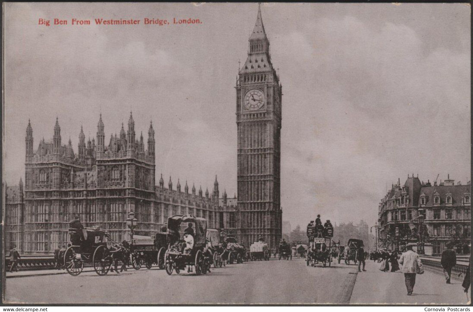Big Ben From Westminster Bridge, London, C.1905-10 - Sandle Brothers Sample Postcard - Houses Of Parliament