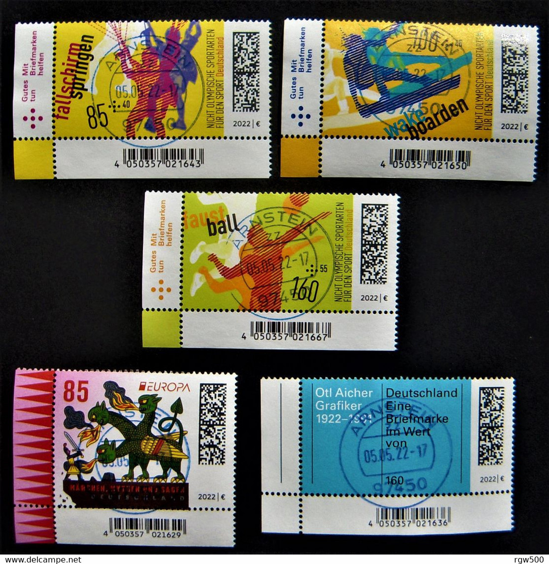 Bund/BRD Mai 2022  Alle Neuausgaben  MiNr 3684-3688 Ecke 3, Ersttagsgestempelt - Used Stamps