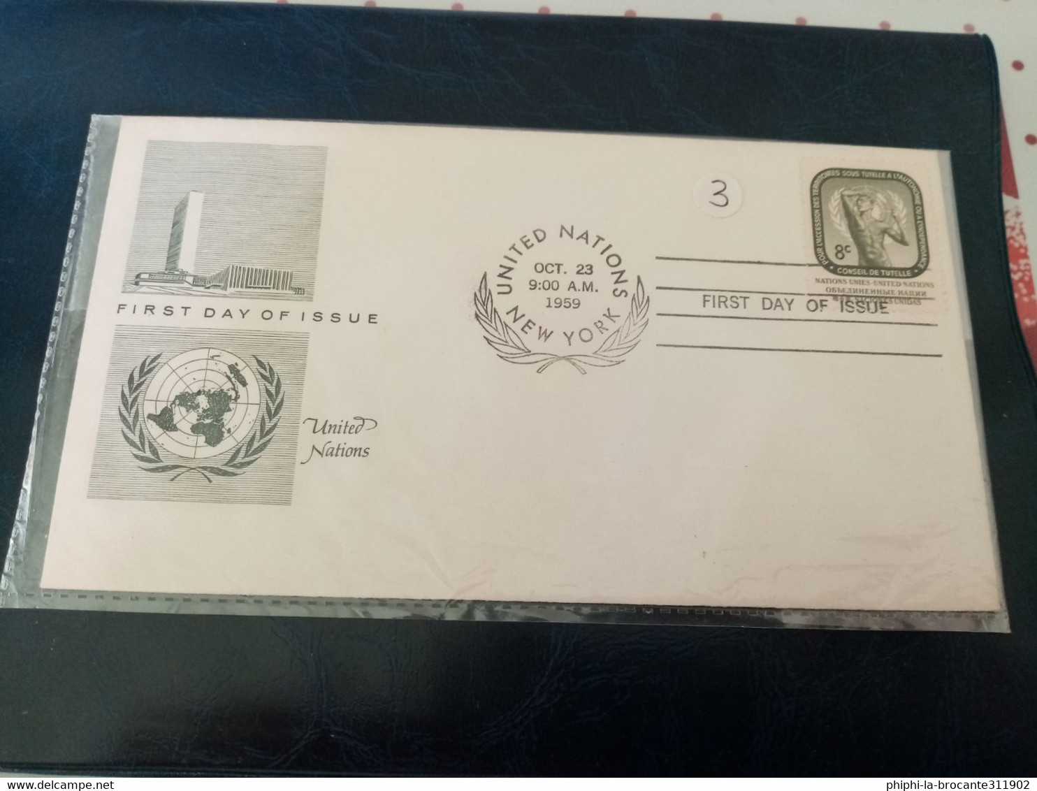 Enveloppe UNITED NATIONS - FIRST DAY ISSUE 1959 - Sonstige & Ohne Zuordnung