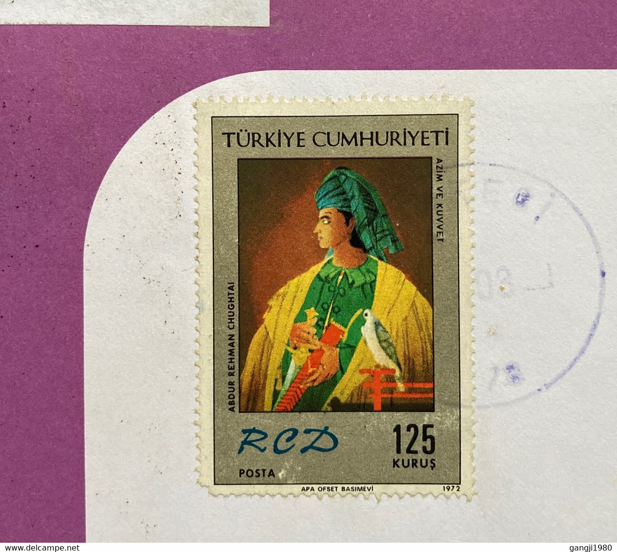 TUEKEY 2003, PRESIDENT FAMOUS PERSON,ART , PAINTING SULTAN,BIRD,4 STAMPS, SURKECI CITY CANCELLATION COVER TO INDIA - Brieven En Documenten