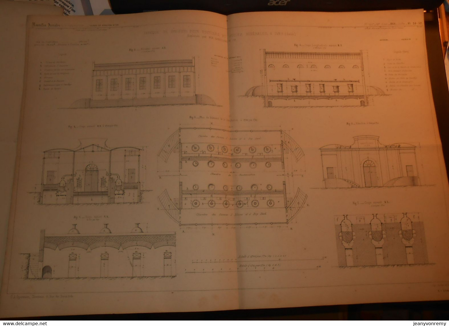 Plan De Fabrique Des Graisses Pour Voitures Et Huiles Minérales à Ivry (Seine).1866. - Travaux Publics