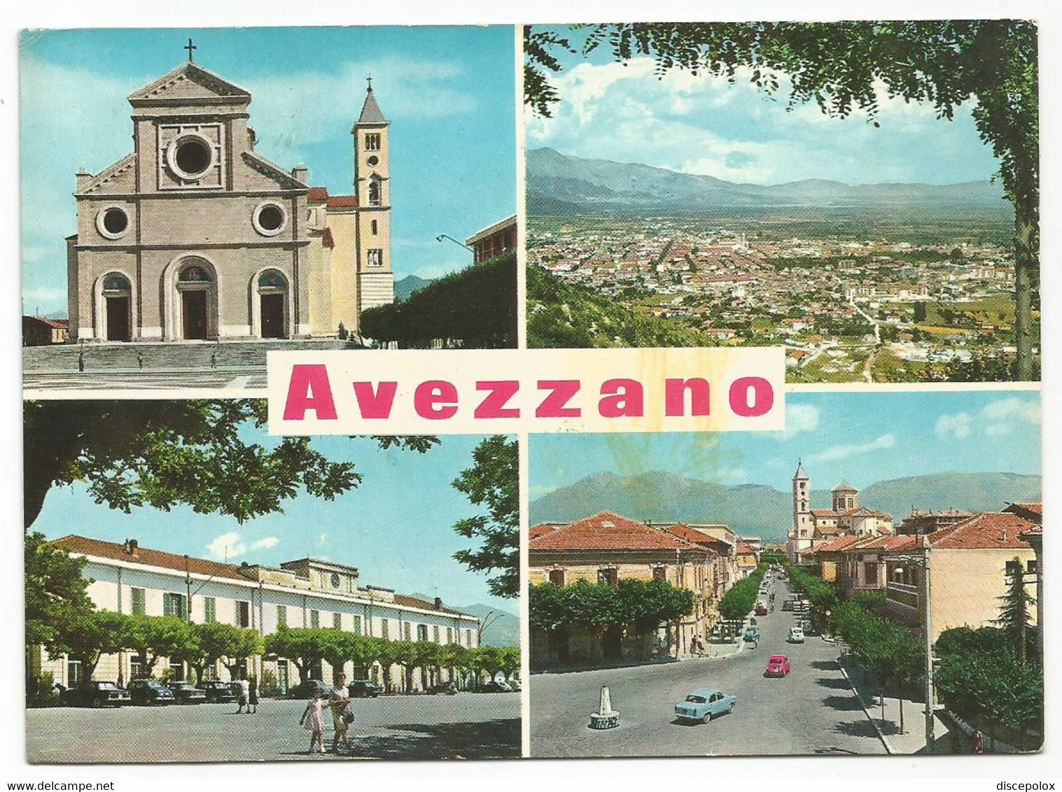 AB4370 Avezzano (L'Aquila) - Panorama Vedute Multipla - Auto Cars Voitures / Viaggiata 1964 - Avezzano