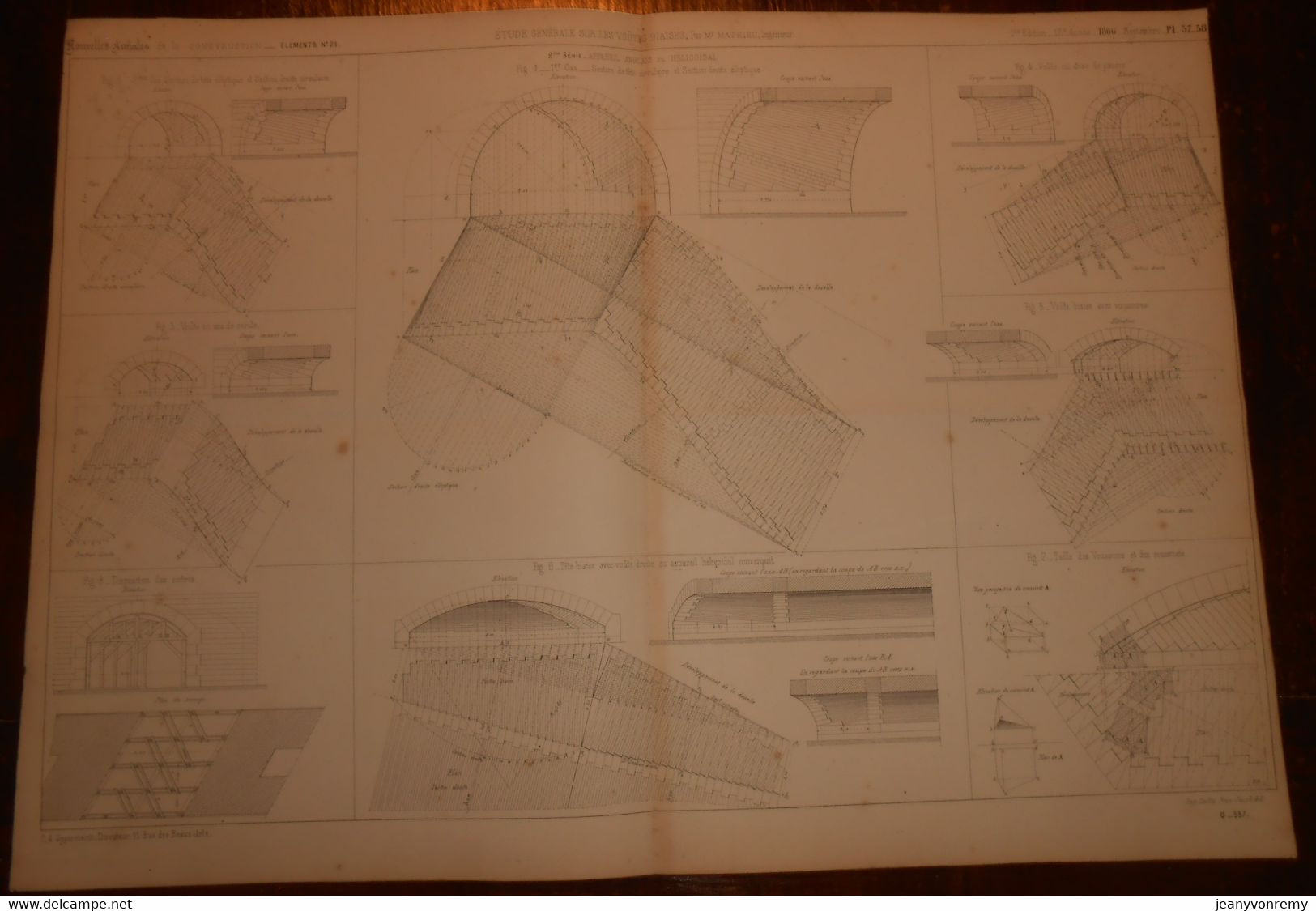 Plan D'études Générales Sur Les Voûtes Biaises.1866. - Travaux Publics