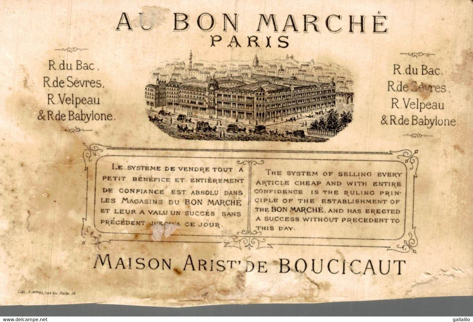 CHROMO AU BON MARCHE  A CHEVAL - Au Bon Marché