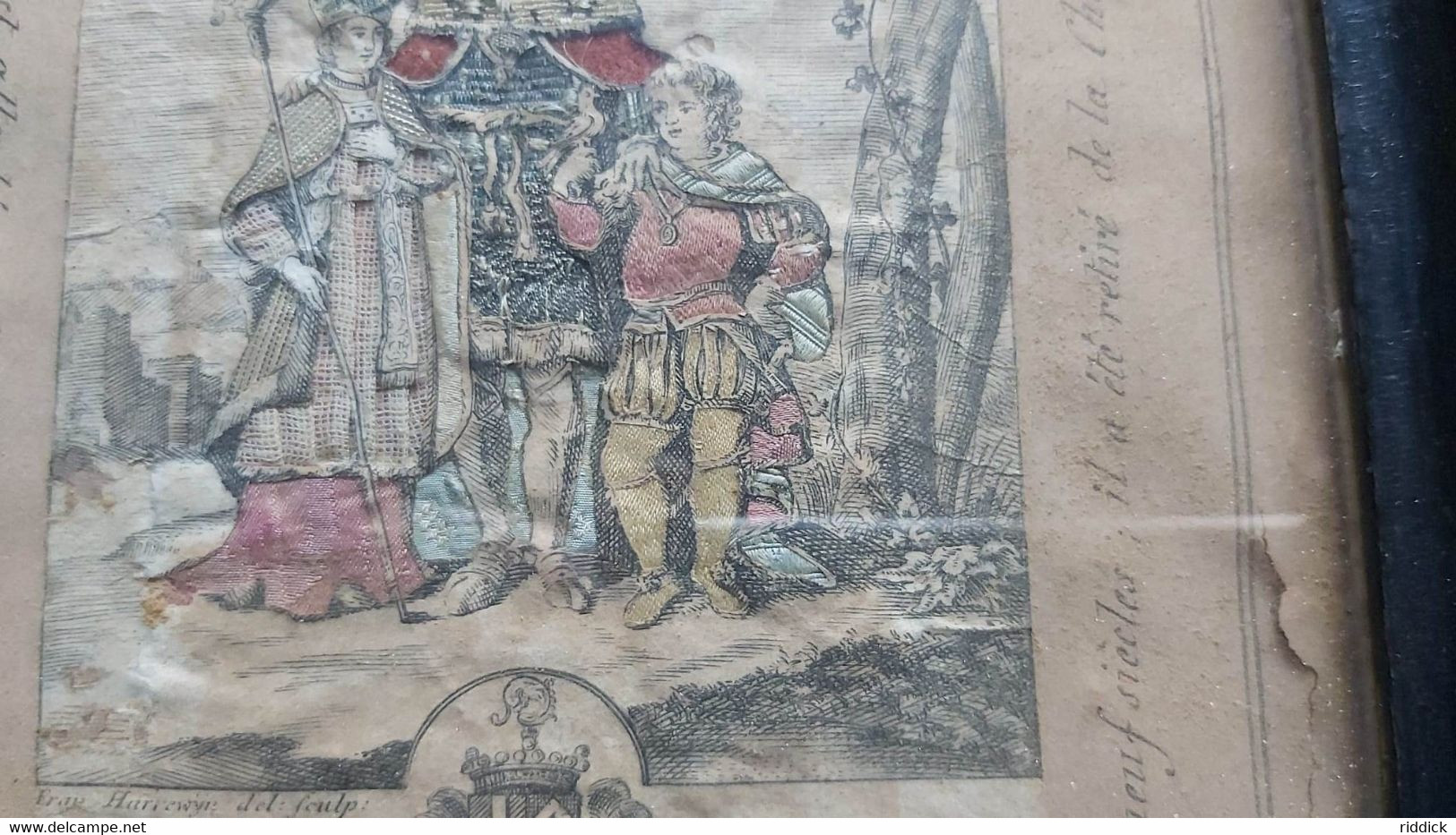 Spectaculaire Image Avt 1750 Papier Tissus St Vincent De Soignies LANDRICUS LANDELINUS VINCENTIUS + Relique HARREWIJN - Devotion Images