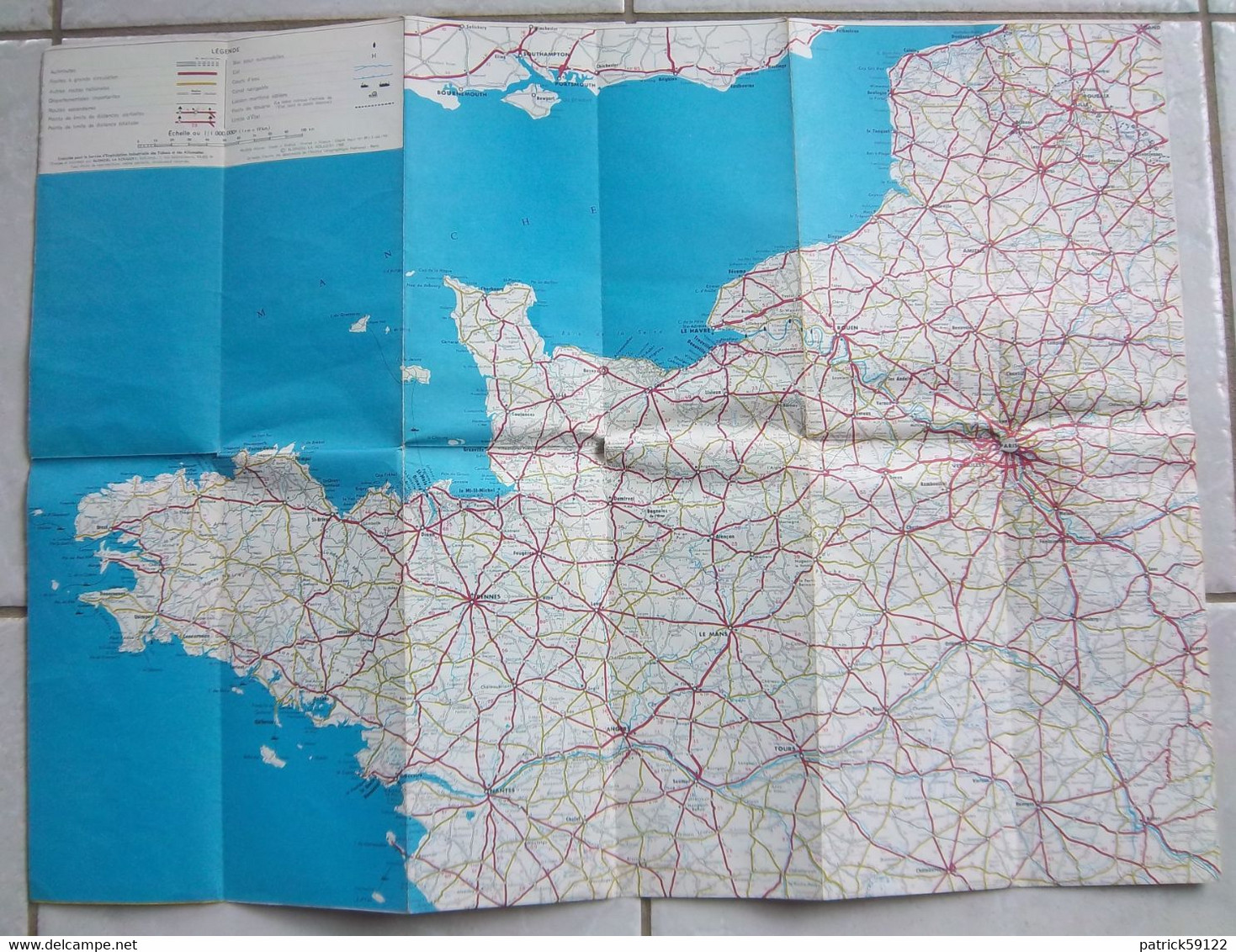 CARTE ROUTIERE REGIE FRANCAISE DES TABACS - ROUTES DE FRANCE / FRANCE OUEST - CHIQUITO / MARIGNY - BLONDEL 1960 - Roadmaps
