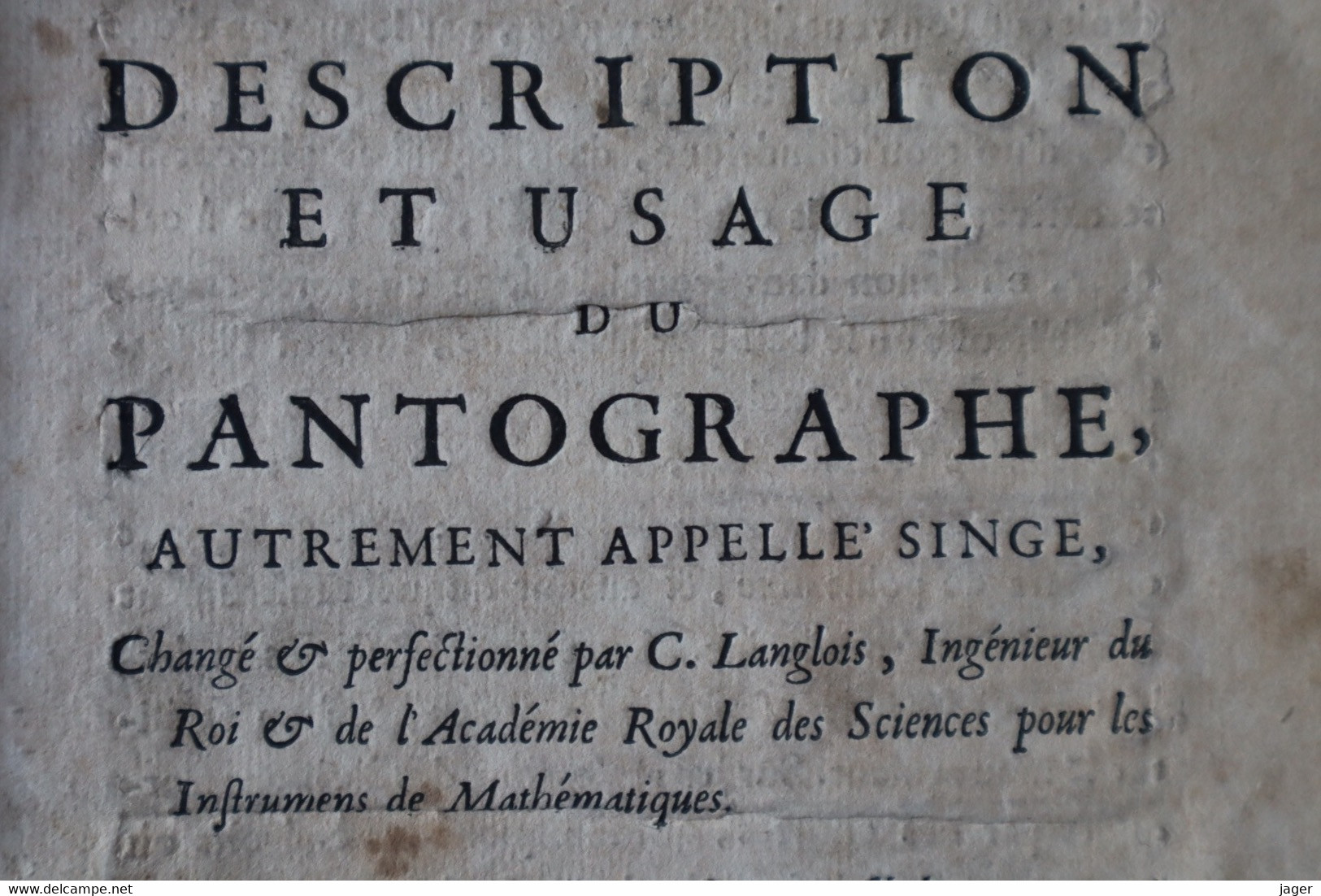 1747 Description Et Usage Du Pantographe  Avec Plan Détaillé  Frise Fleurs De Lys - Historische Documenten