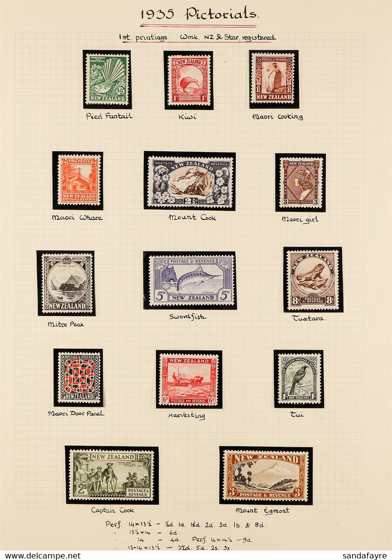 1935 VERY FINE MINT PICTORIALS Of Beautiful Fresh Stamps Presented In Hingeless Mount On An Album Page We See 1935-36 Co - Other & Unclassified