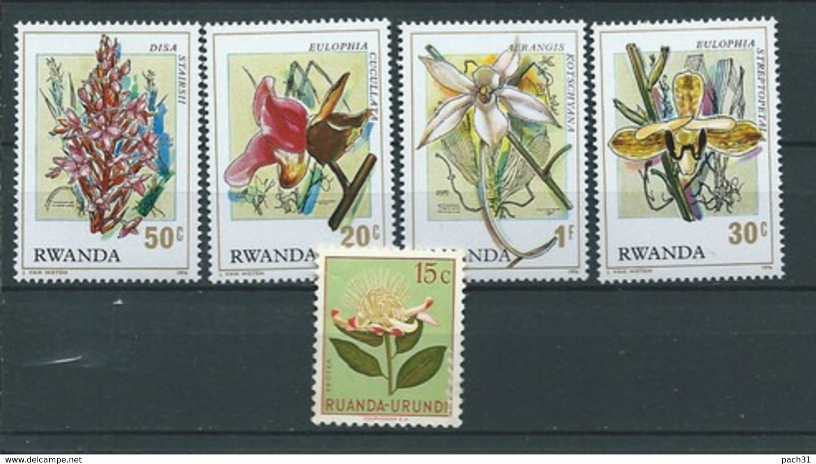 Rwanda  Timbres  Neufs   Fleurs - Verzamelingen
