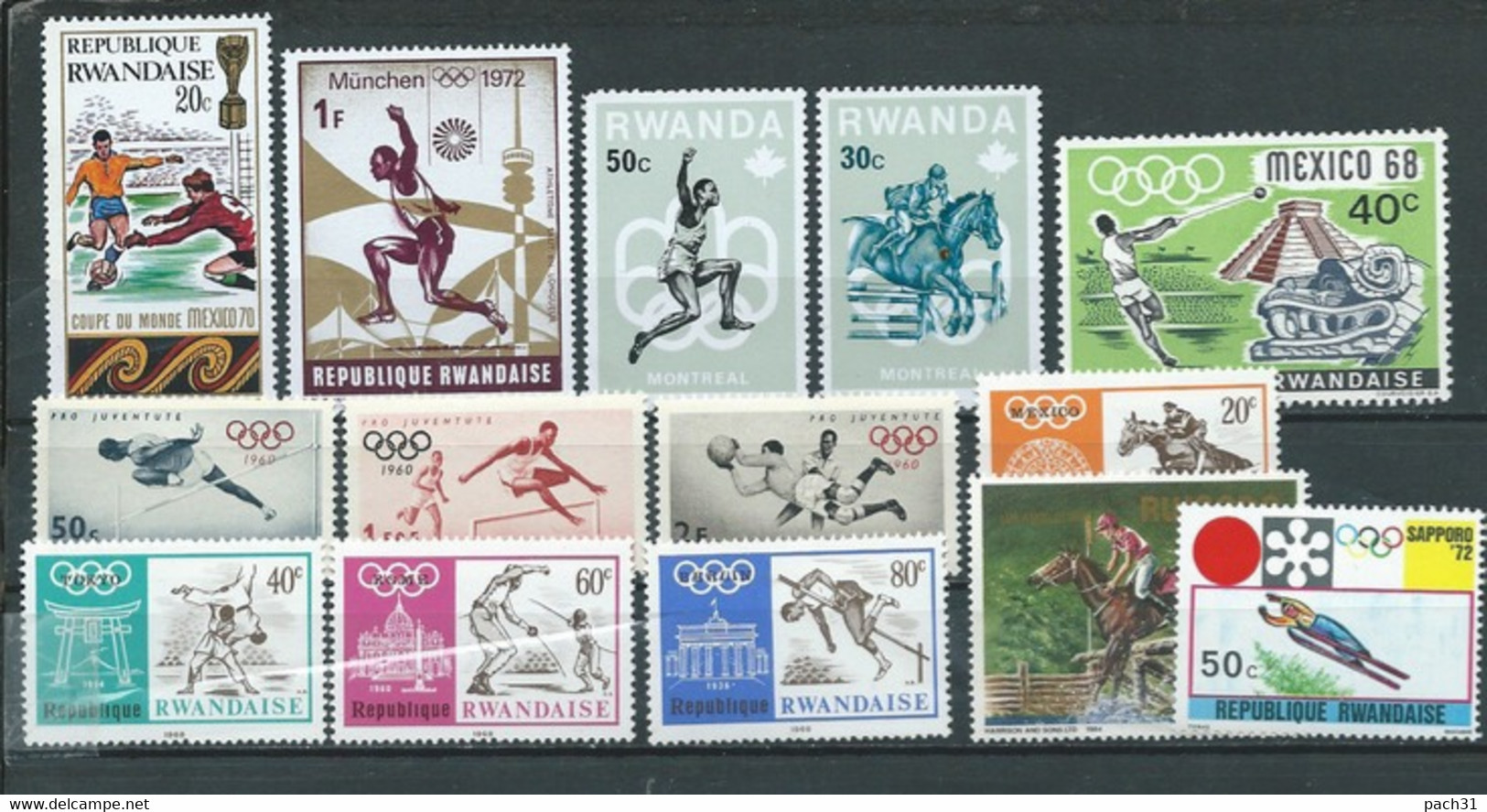 Rwanda  Lot De Timbres  Neufs  Thème  Sports - Collections
