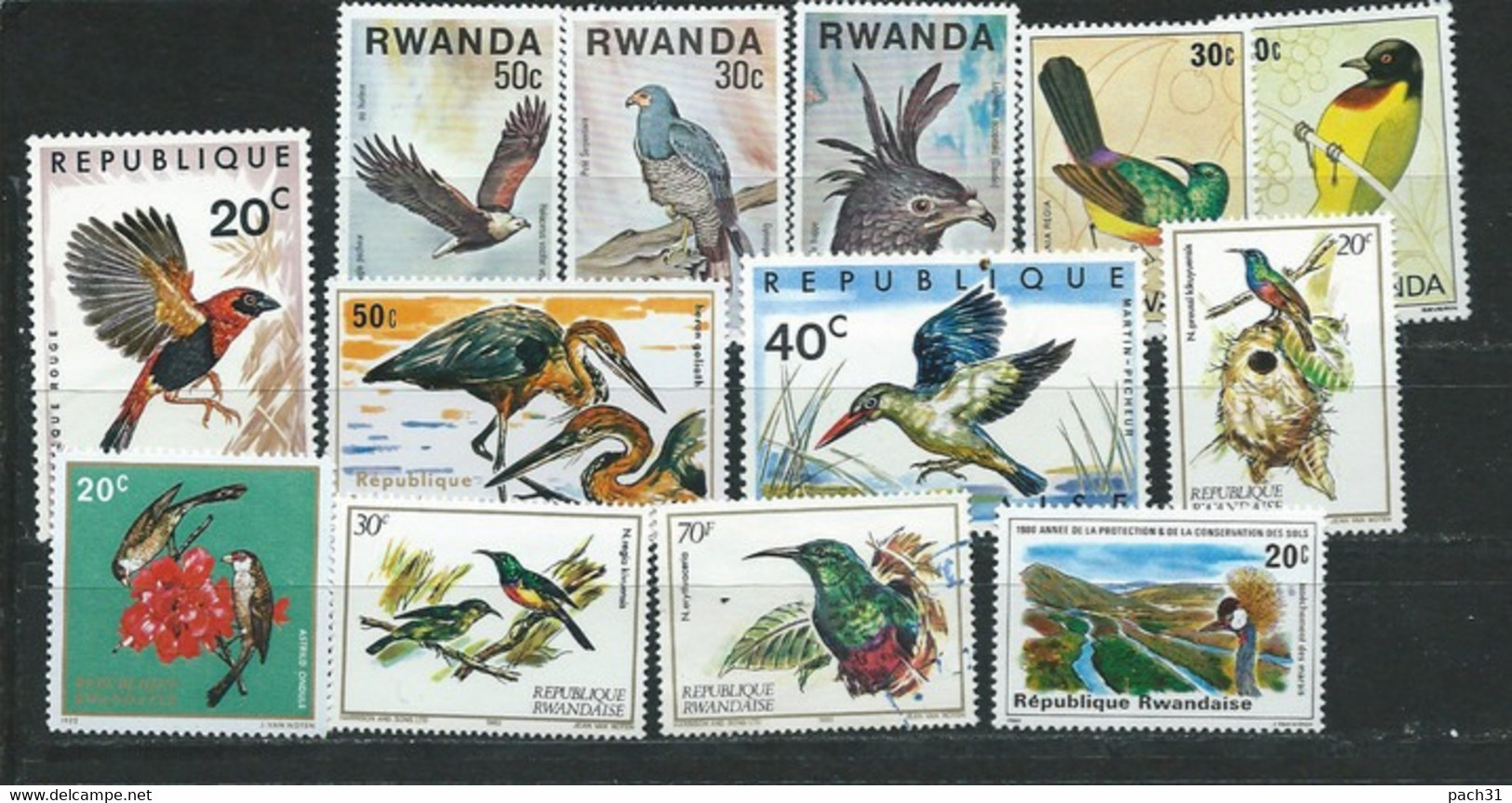 Rwanda  Lot De Timbres   Thème   OIseaux - Collections