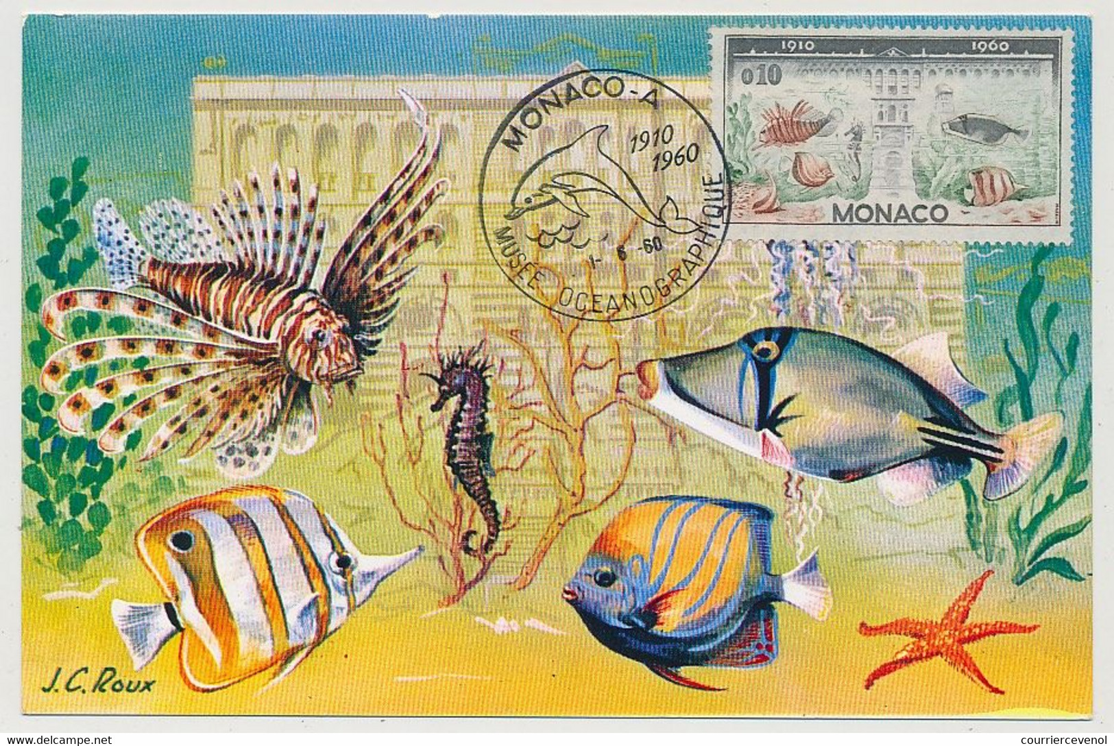 MONACO - 6 Cartes Maximum - Série Musée Océanographique - 1/6/1960 - Maximum Cards