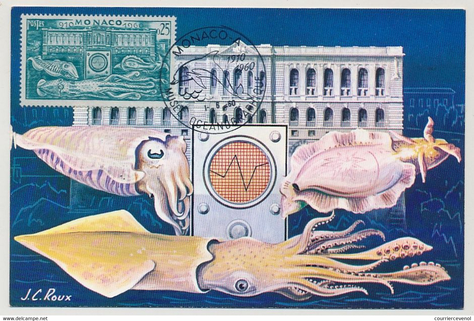 MONACO - 6 Cartes Maximum - Série Musée Océanographique - 1/6/1960 - Maximumkarten (MC)