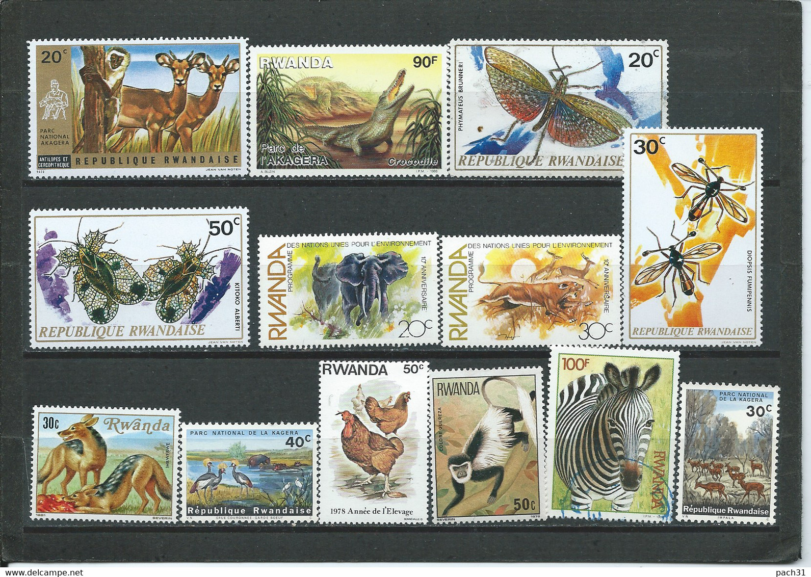 Rwanda  Lot De Timbres   Thème   Animaux - Colecciones