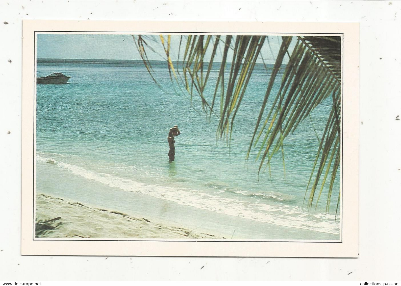 Cp , ANTILLES, ILES VIERGES ,pin Up ,bain De Mer à Saint Thomas , 2 Scans , Ed. Edito, 1988 - Vierges (Iles), Amér.