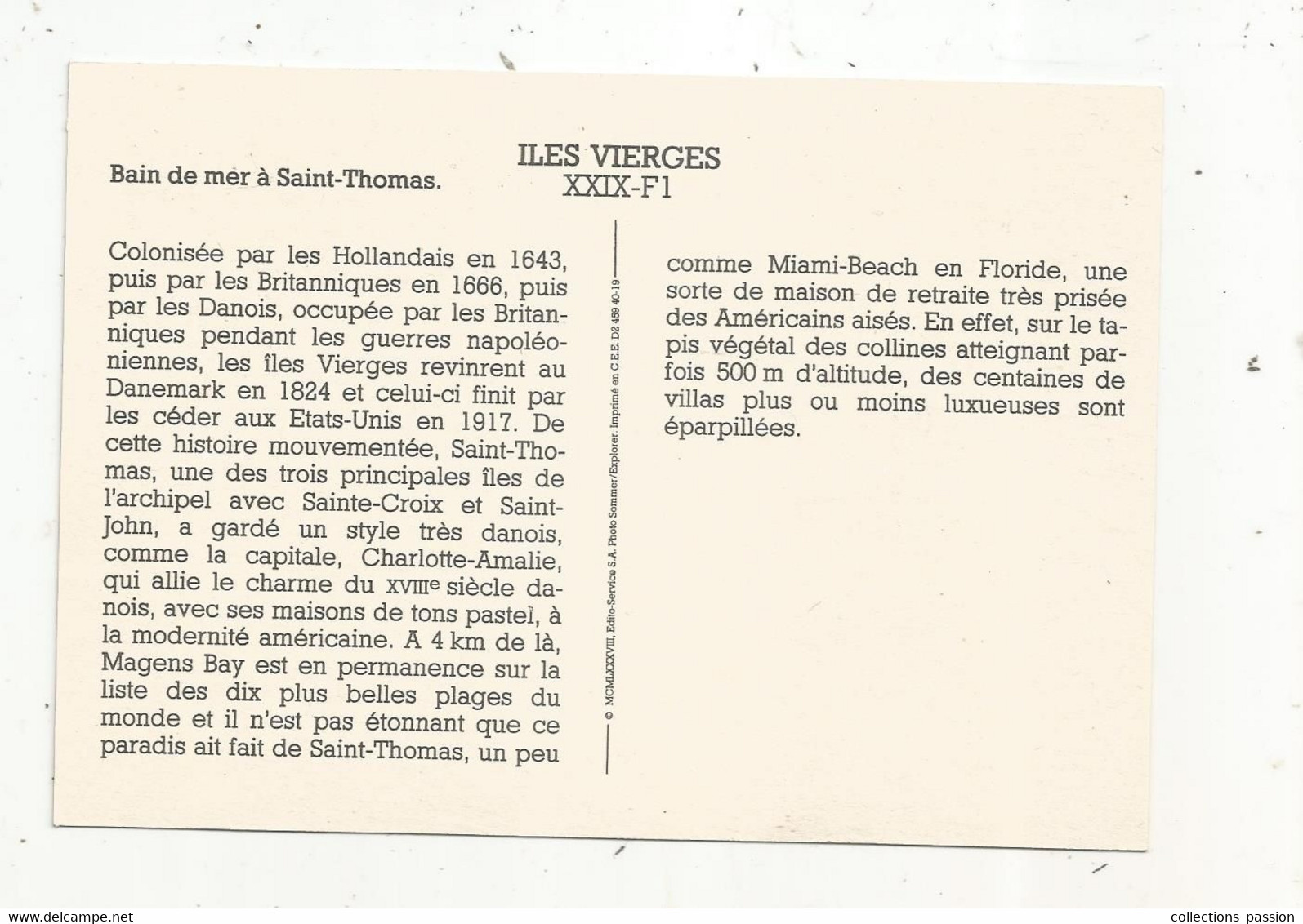 Cp , ANTILLES, ILES VIERGES ,pin Up ,bain De Mer à Saint Thomas , 2 Scans , Ed. Edito, 1988 - Vierges (Iles), Amér.