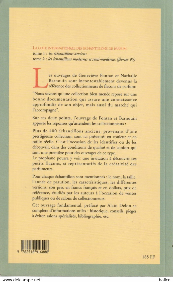 La Côte Internationales Des ÉCHANTILLONS DE PARFUMS  1995 - 1996 - Fontan & Barnouin - Catalogues