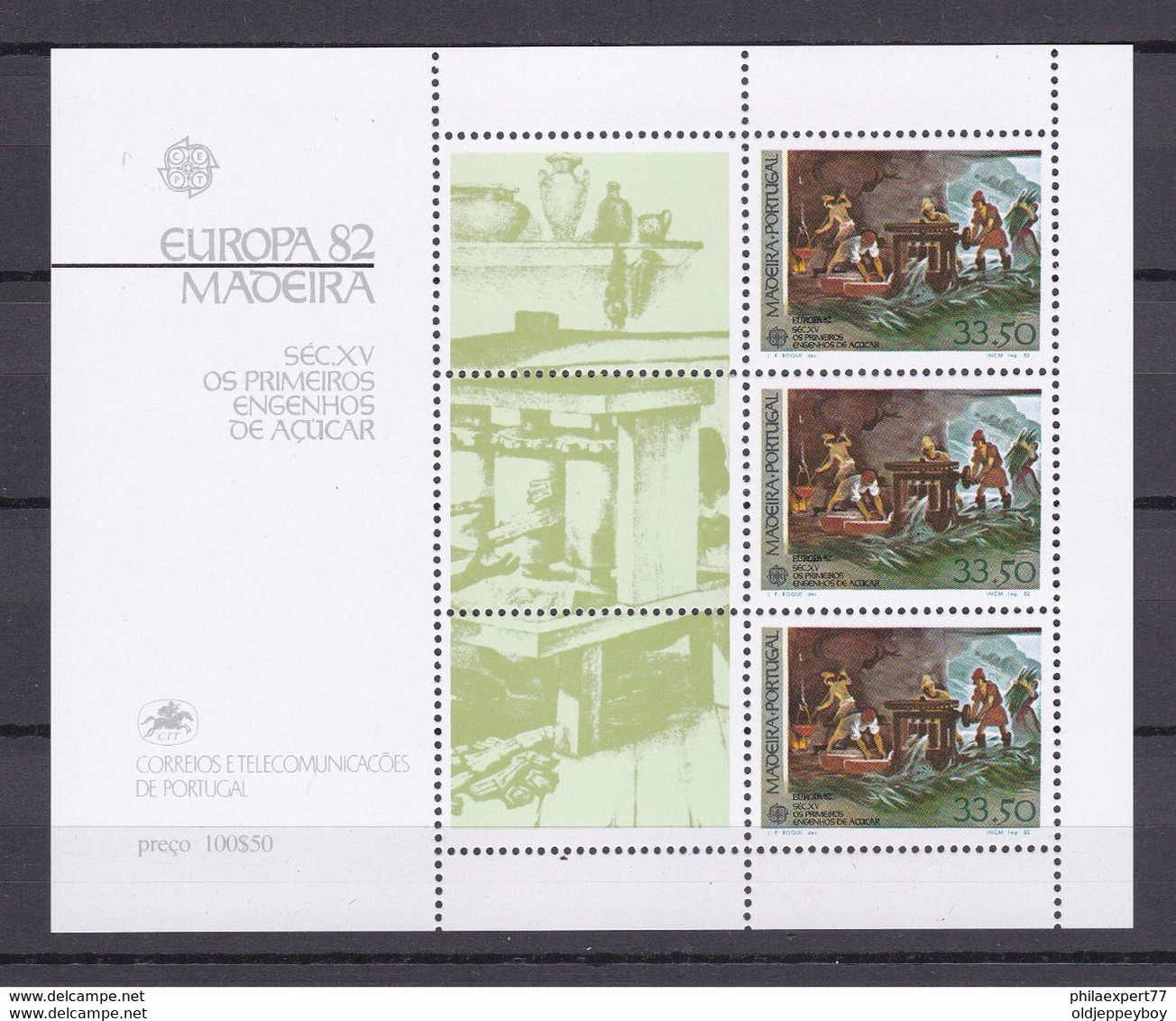 PORTUGAL MADEIRA 1982, SG MS200  Michel Nr. Block 3  Europa, Sugar Mill, MNH Post Office Fresh €7,00 MNH** - Kisten Für Briefmarken
