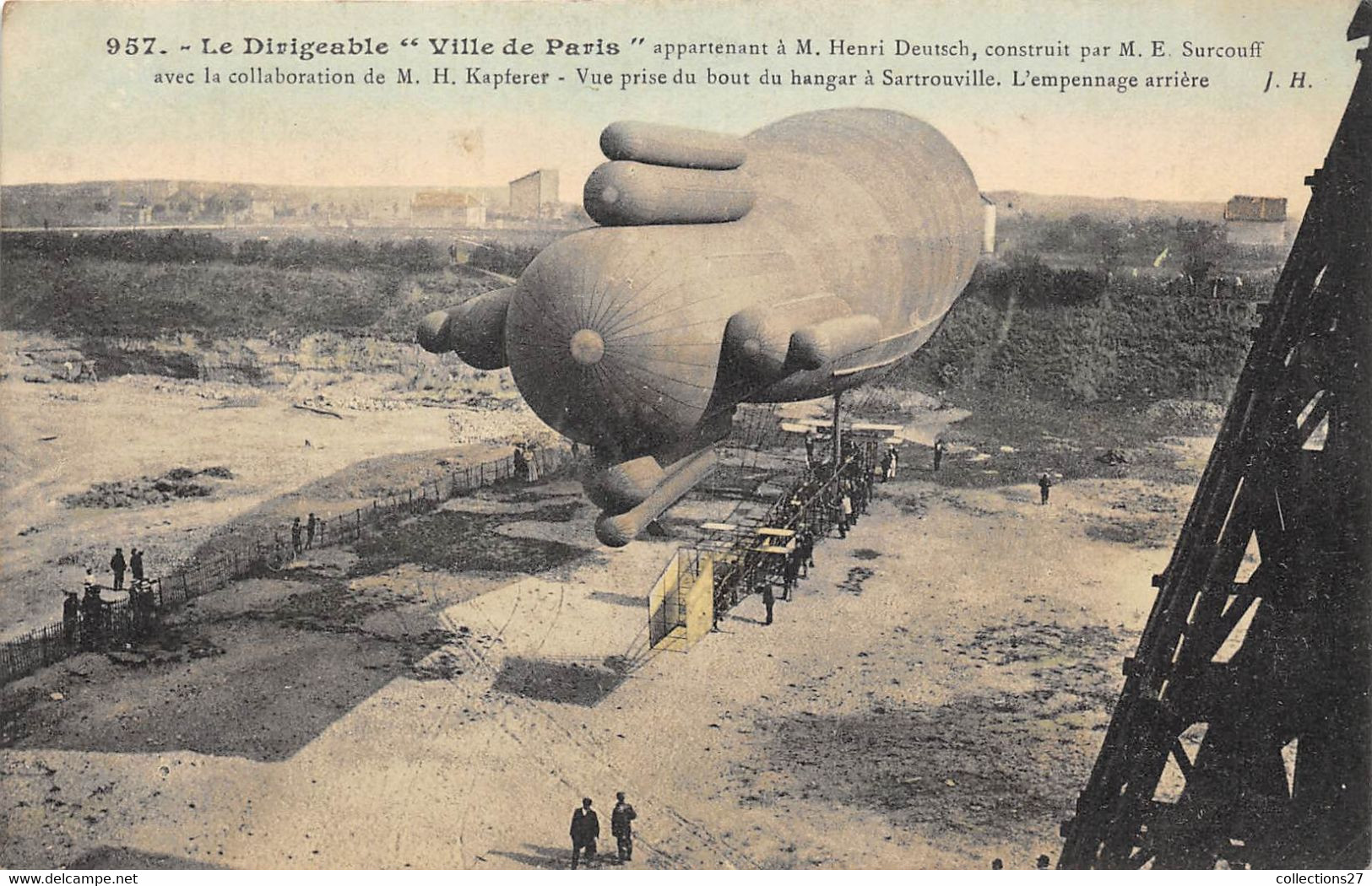 78-SARTROUVILLE- LE DIRIGEABLE " VILLE DE PARIS CONSTRUIT PAR M.E SURCOUFF - Sartrouville