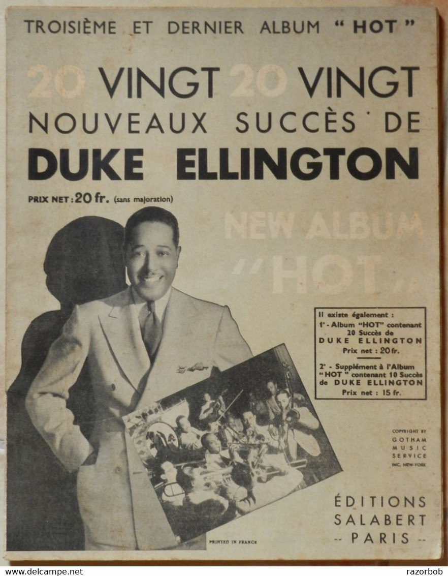 J3  Duke Elligton 1938   Partitions De 20 Chansons 54 Pages 25 X 32 Cm - Canto (solo)