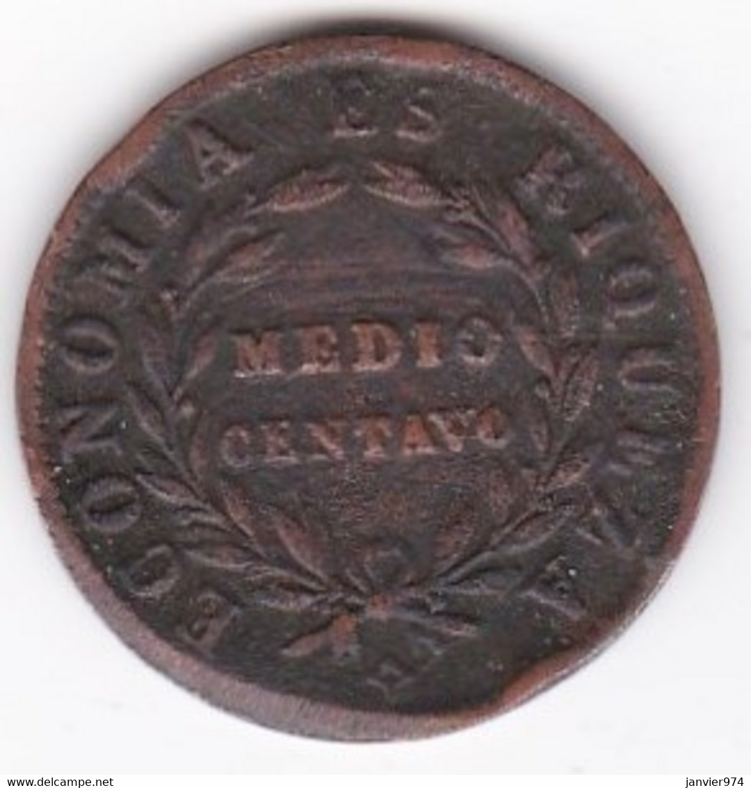 Chile.  Mezzo 1/2 Centavo 1853 . Copper. KM# 126 - Chili