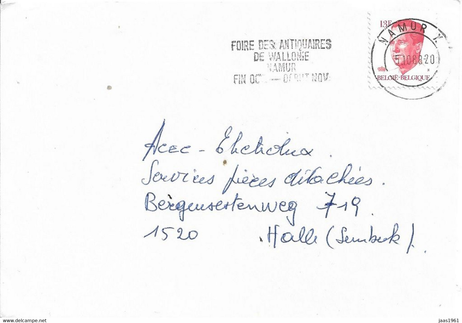 BELGIUM. POSTMARK. ANTIQUES FAIR. NAMUR. - Otros & Sin Clasificación