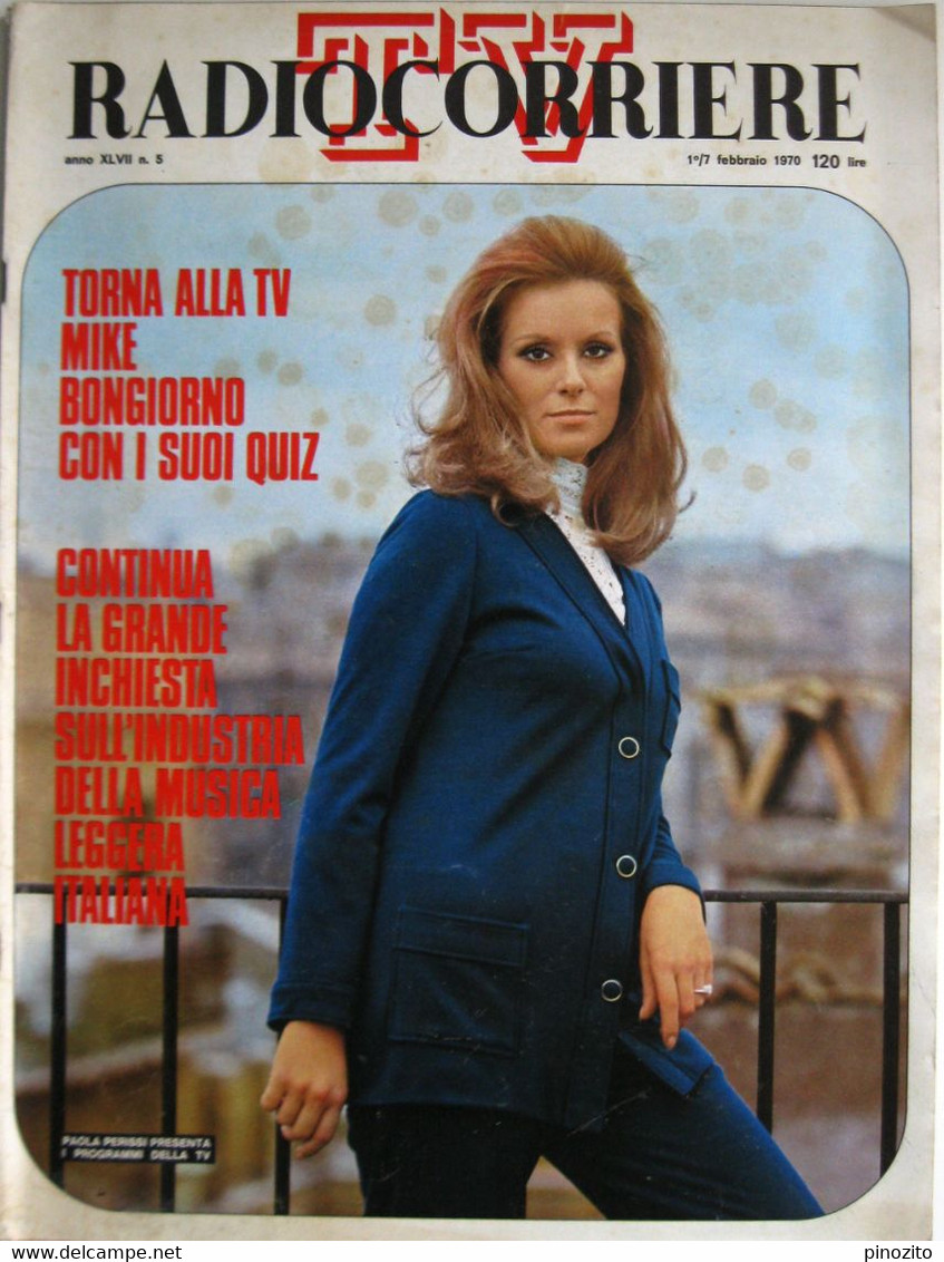 RADIOCORRIERE TV 5 1970 Paola Perissi Mike Bongiorno Marco Bellocchio Delia Scala Lando Buzzanca Tino Buazzelli - Televisión