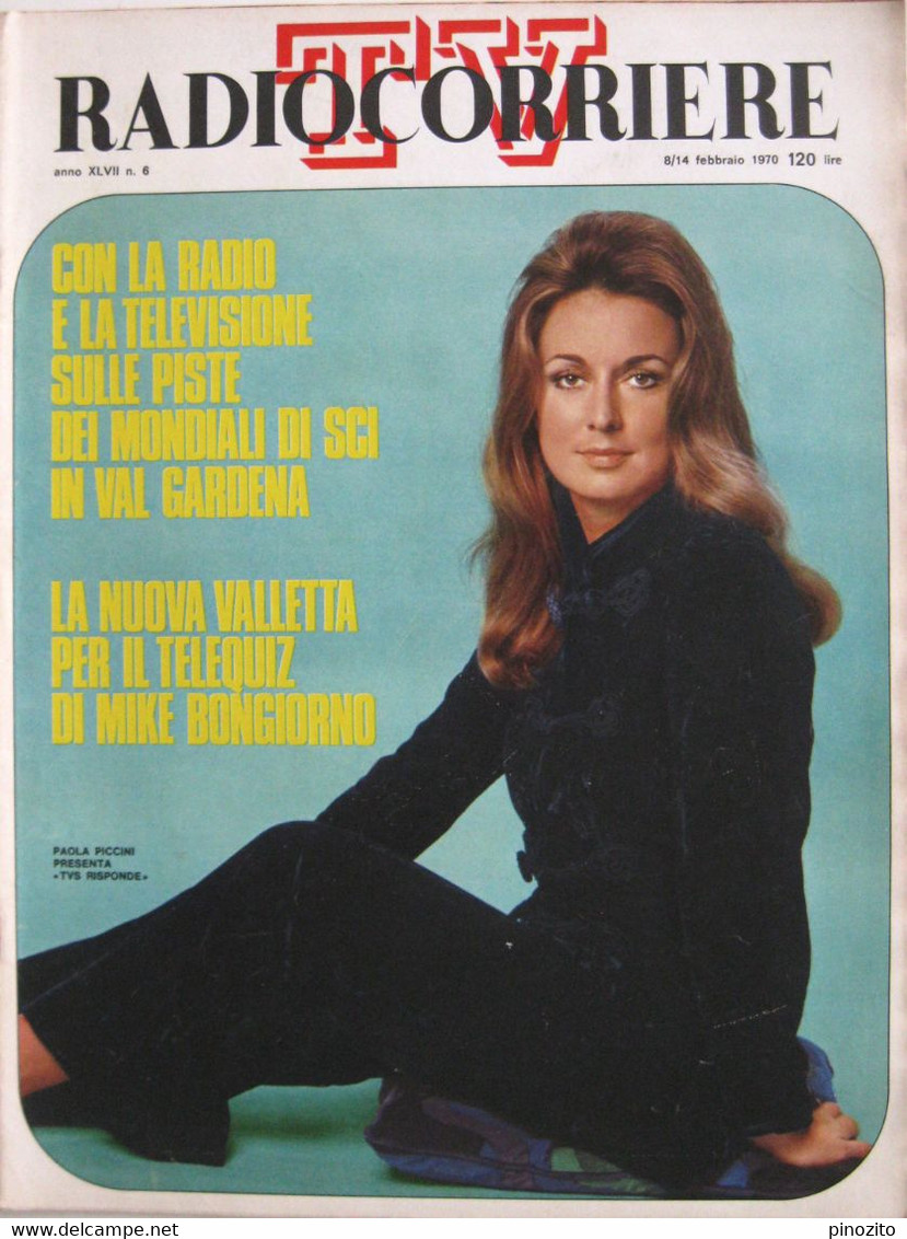 RADIOCORRIERE TV 6 1970 Paola Piccini Jacques Cousteau Sabina Ciuffini Gustavo Thoeni Umberto Romano Michele Pellegrino - TV