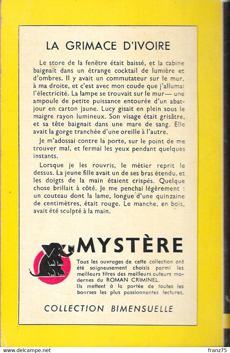 La Grimace D'Ivoire-J.R.MACDONALD-Un Mystère 1953-BE/TBE - Presses De La Cité