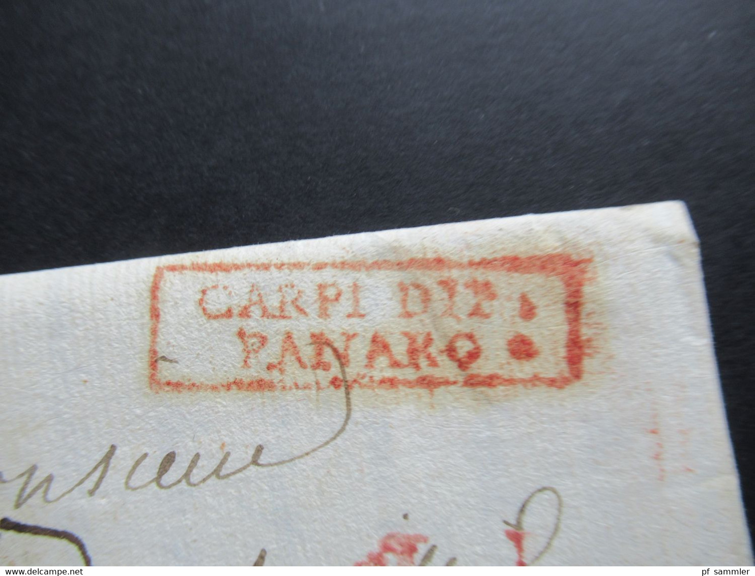 Vorphila 1808 Rote Stempel Carpi Panaro / Modena / Milano Faltbrief Mit Inhalt Nach Saumur / Militärpost / Dragoner - ...-1850 Préphilatélie