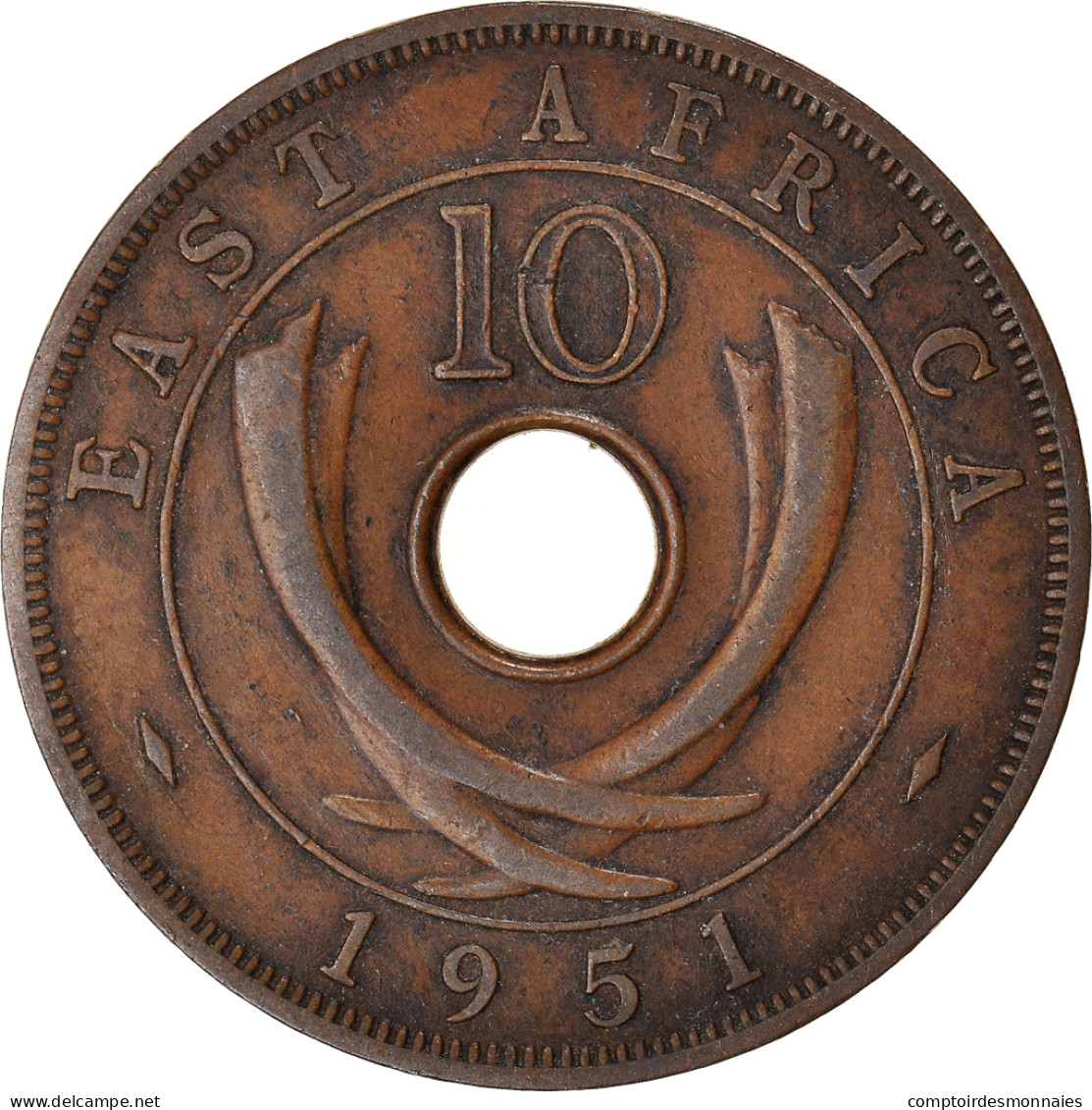 Monnaie, Afrique Orientale, 10 Cents, 1951 - Colonie Britannique