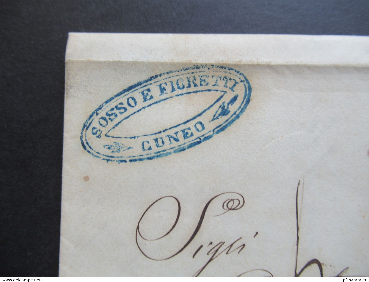 Vorphila 1850 Stempel K2 Cuneo Und Abs. Stempel Sosso E Figretti Faltbrief Mit Inhalt Nach Nizza Mit Ank. Stempel - ...-1850 Préphilatélie