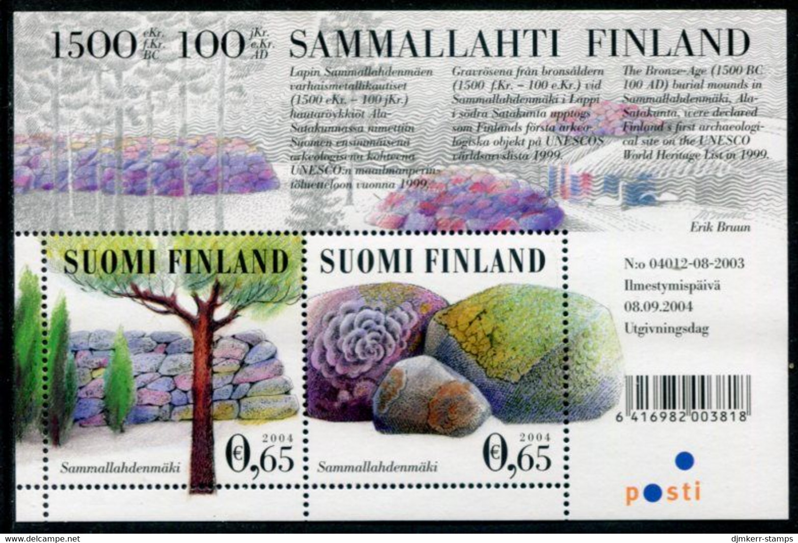 FINLAND 2004 UNESCO World Heritage Site Block MNH / **..  Michel  Block 35 - Unused Stamps