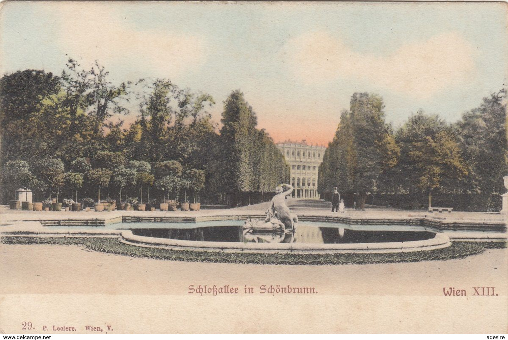 Gruss Aus WIEN (Wien XIII) - Schönbrunn, Schlossallee, Karte Gel. 1906 - Schloss Schönbrunn