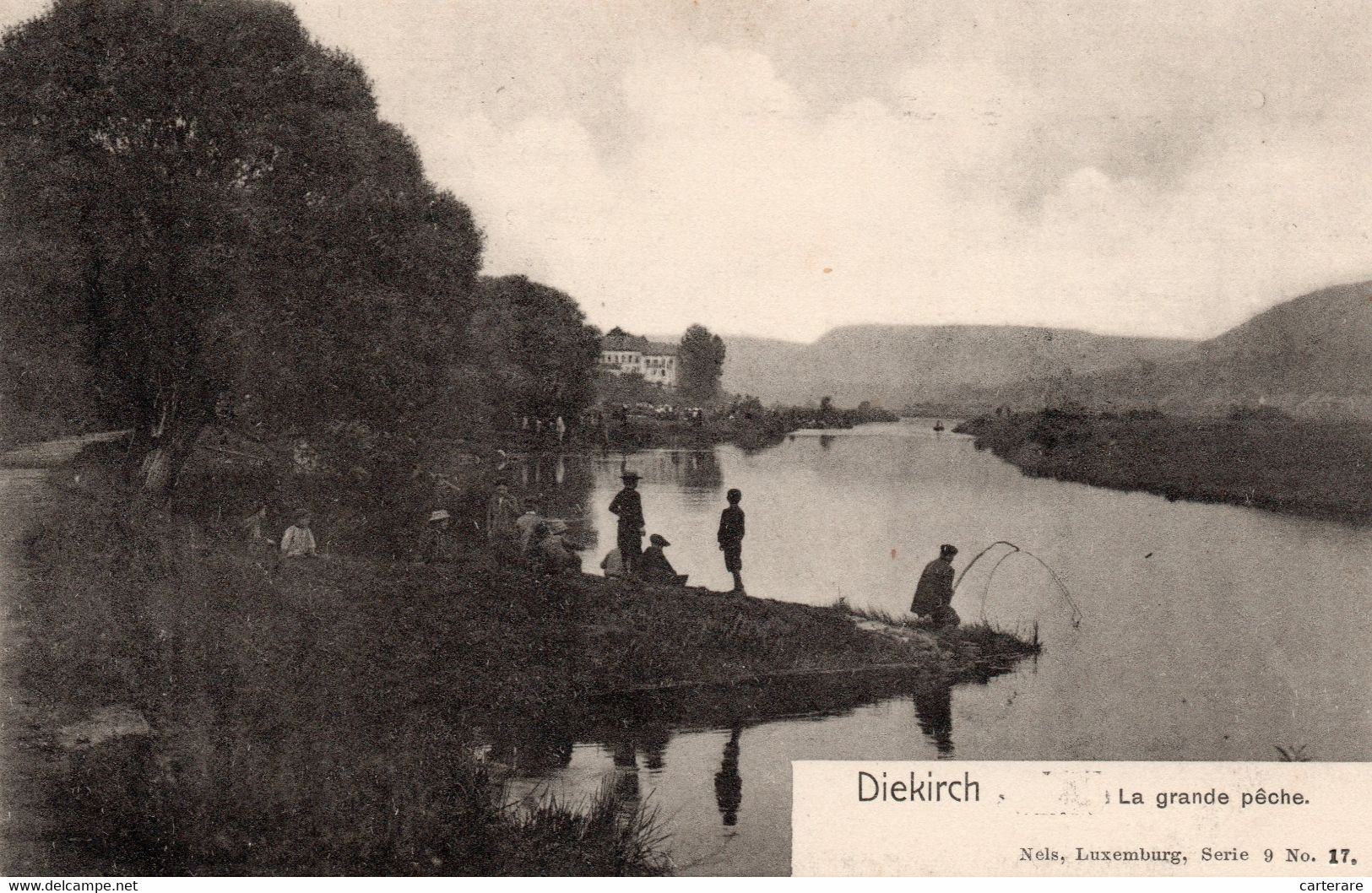 LUXEMBOURG,DIEKIRCH,1900,RARE,PECHEUR A LA LIGNE - Diekirch
